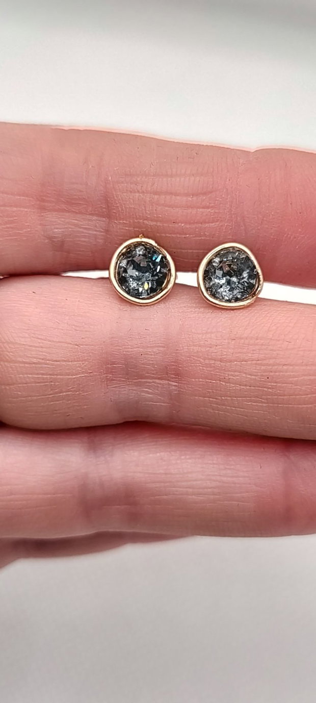 Cercei stud, cercei din aur filat de 14 k, cercei cu Swarovski