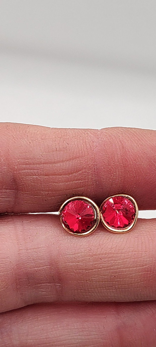 Cercei stud, cercei din aur filat de 14 k, cercei cu Swarovski