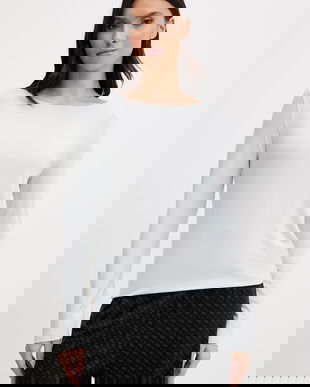 United Colors of Benetton top de pijama cu mânecă lungă, din amestec de in