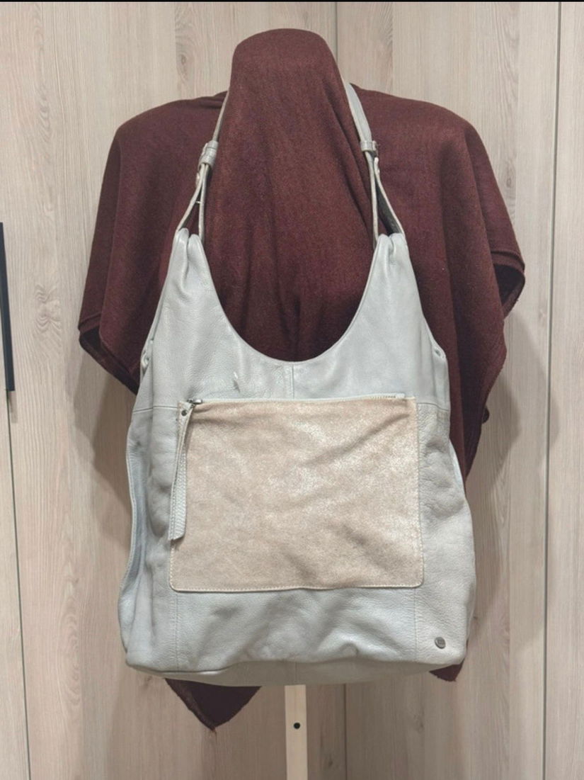 Cox Designer Grey Leather Womens Shoulder bag