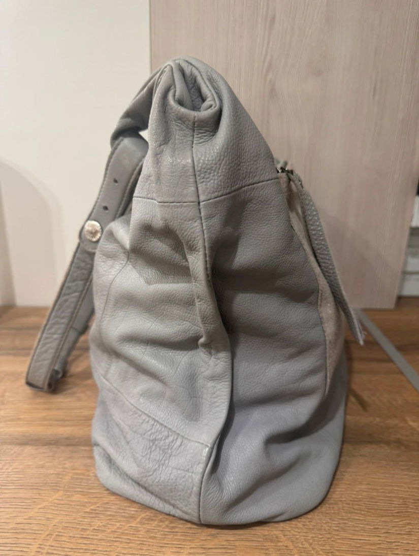 Cox Designer Grey Leather Womens Shoulder bag