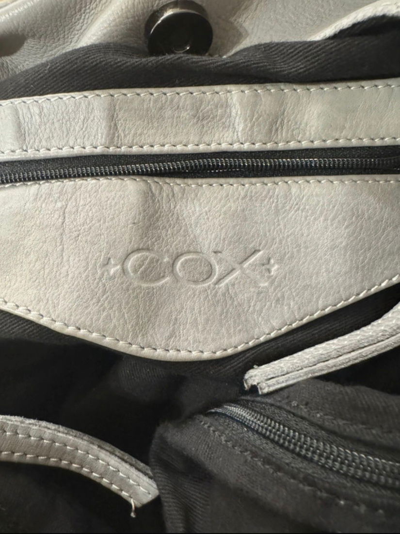 Cox Designer Grey Leather Womens Shoulder bag