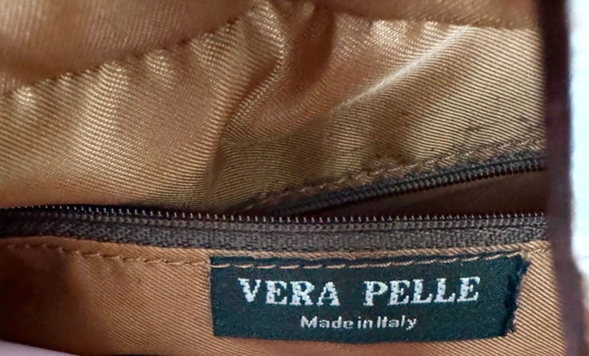 GEANTA VINTAGE COMBINATIE PIELE NATURALA SI PIELE ALIGATOR MADE IN ITALY