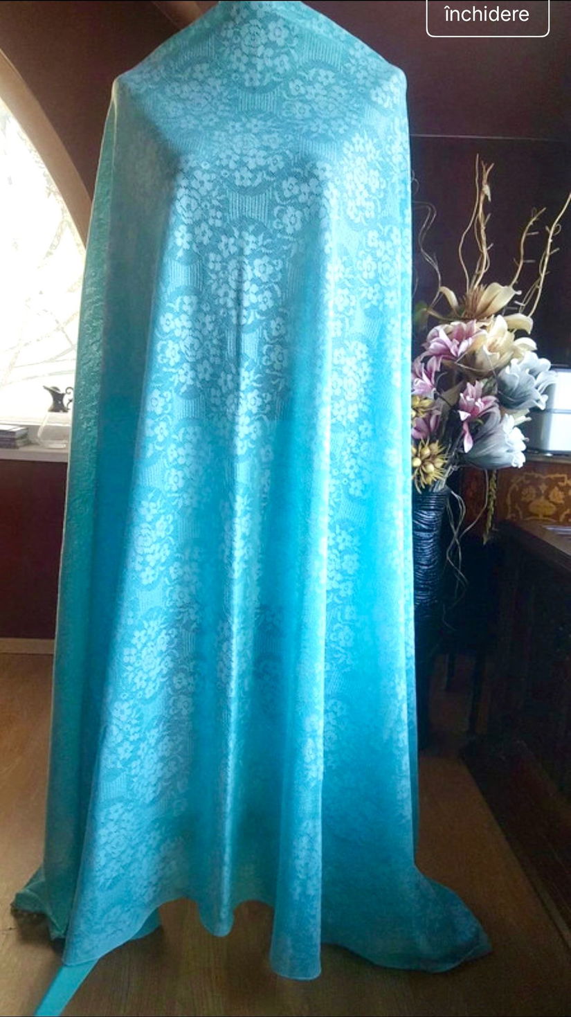 CUPON DANTELA PLINA TURCOISE,DOUBLE FACE , 220/200 CM ELVETIA