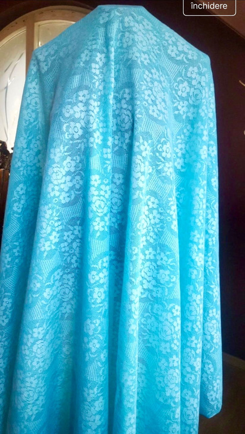 CUPON DANTELA PLINA TURCOISE,DOUBLE FACE , 220/200 CM ELVETIA