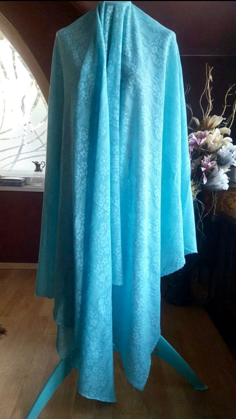 CUPON DANTELA PLINA TURCOISE,DOUBLE FACE , 220/200 CM ELVETIA