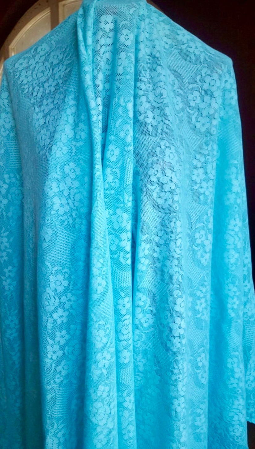 CUPON DANTELA PLINA TURCOISE,DOUBLE FACE , 220/200 CM ELVETIA