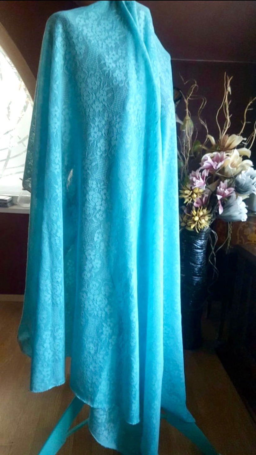 CUPON DANTELA PLINA TURCOISE,DOUBLE FACE , 220/200 CM ELVETIA