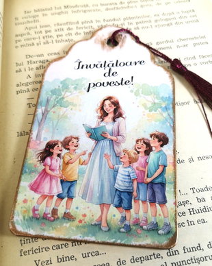 Semn de carte personalizat pentru invatatoare, educatoare