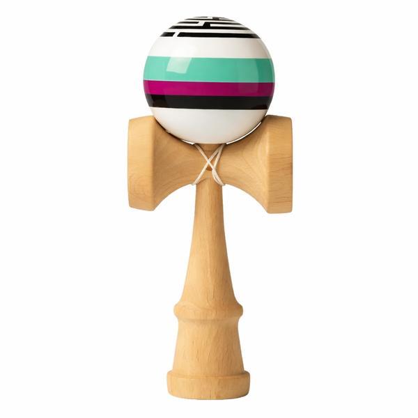 Kendama – Model Premium Lemn Natural cu Bila Colorata Design Modern, echilibru perfect si aderenta excelenta