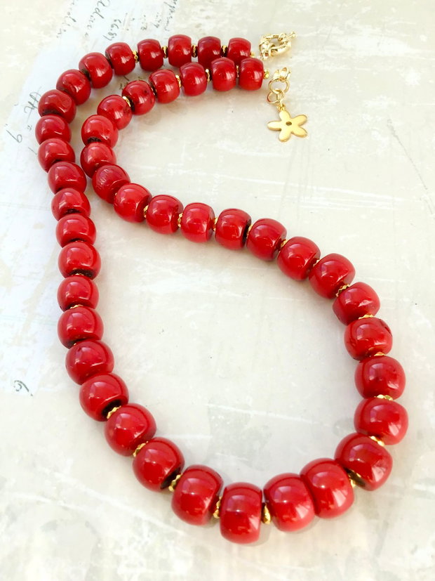 Colier MARTISOR coral rosu