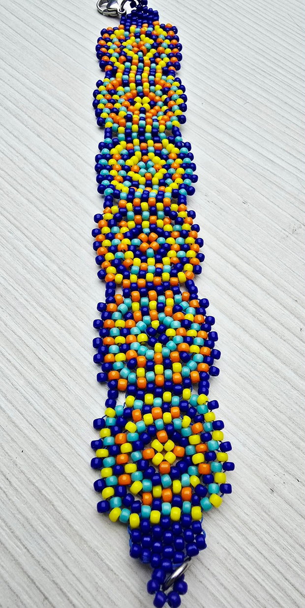 Vârtej de Culoare Brățară granny square din mărgele