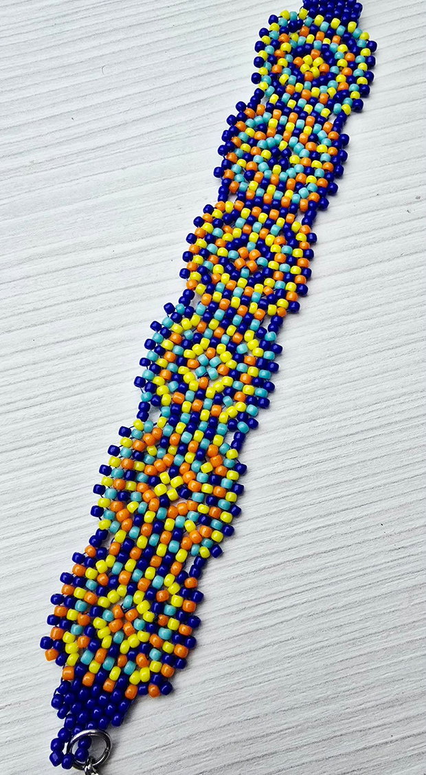 Vârtej de Culoare Brățară granny square din mărgele