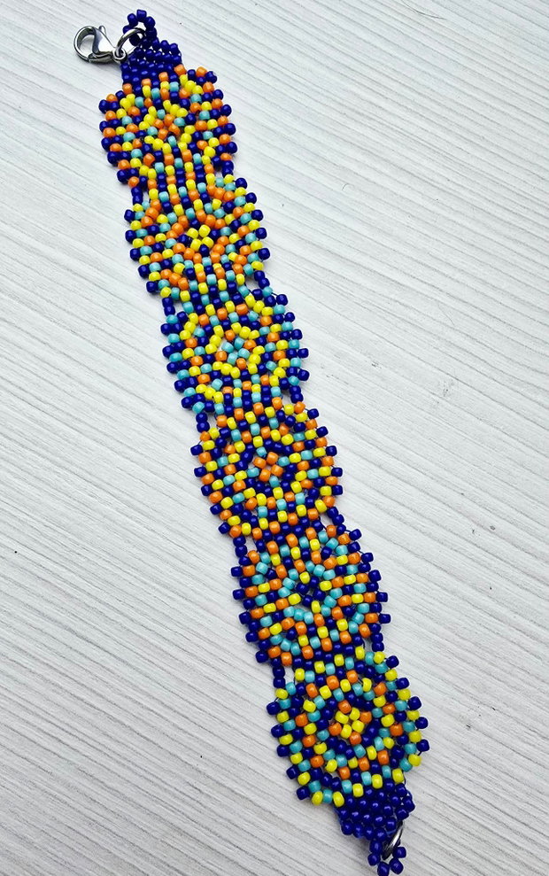 Vârtej de Culoare Brățară granny square din mărgele