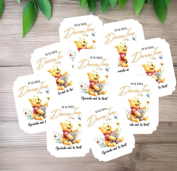Etichete artificii de mână Winnie the pooh