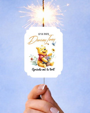 Etichete artificii de mână Winnie the pooh