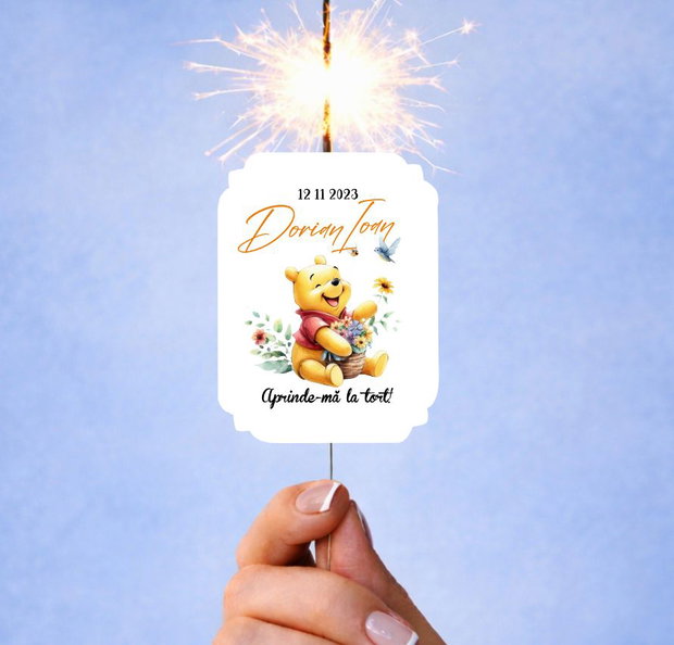 Etichete artificii de mână Winnie the pooh