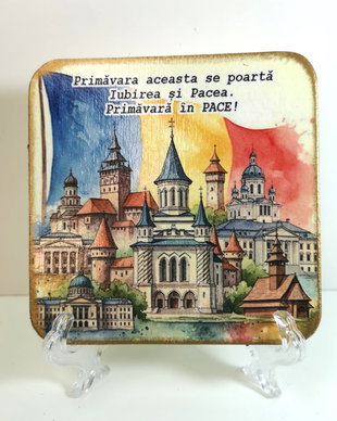 Felicitare din lemn, personalizata