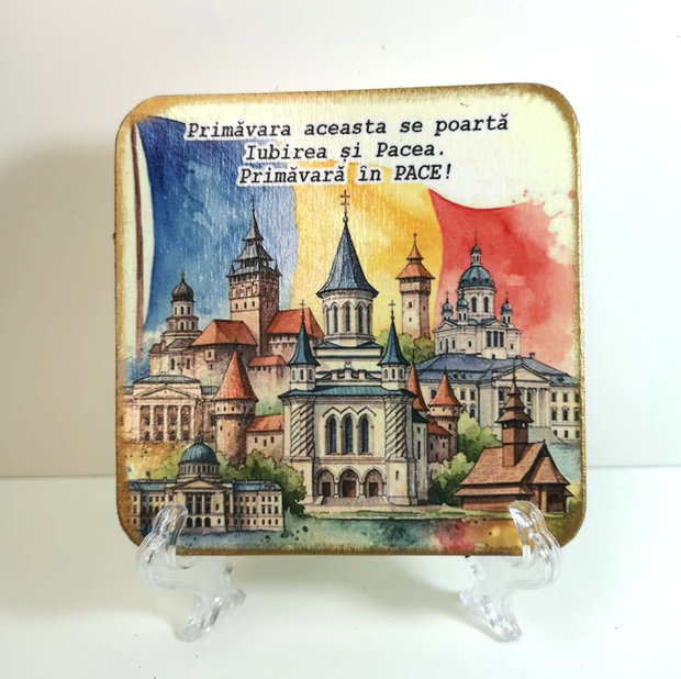 Felicitare din lemn, personalizata