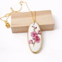 Colier " Simple Sakura" din fragment de portelan Limoges si argint