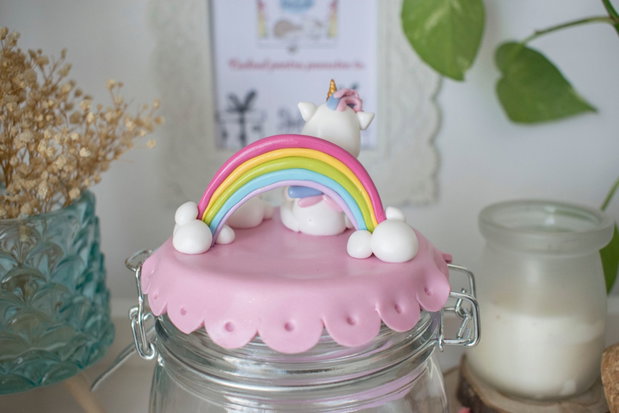Borcan Unicorn | Personalizată handmade | Lut polimeric
