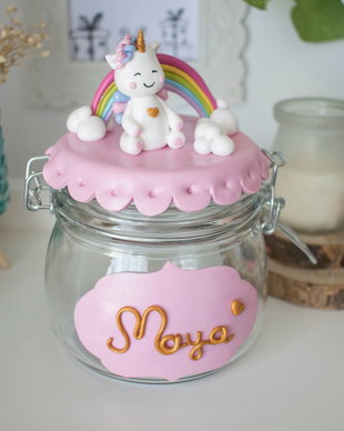Borcan Unicorn | Personalizată handmade | Lut polimeric