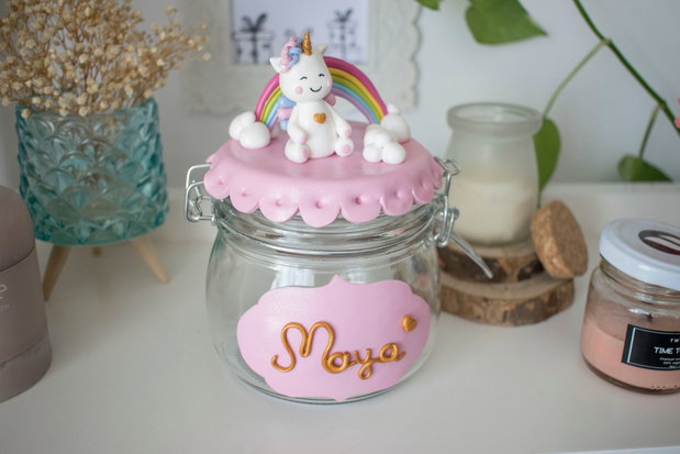Borcan Unicorn | Personalizată handmade | Lut polimeric