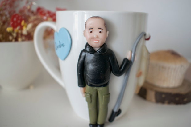 Cană iubitor de pescuit | Personalizată handmade | Lut polimeric
