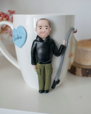 Cană iubitor de pescuit | Personalizată handmade | Lut polimeric