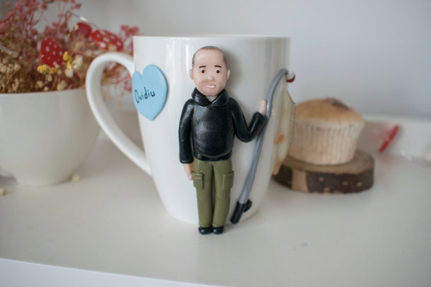 Cană iubitor de pescuit | Personalizată handmade | Lut polimeric