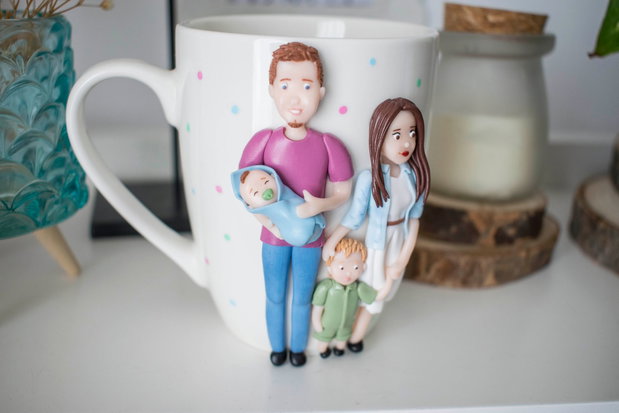 Cană Familie | Personalizată handmade | Lut polimeric