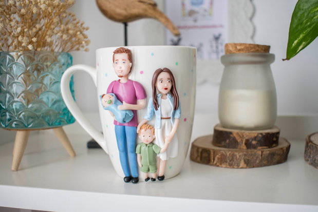 Cană Familie | Personalizată handmade | Lut polimeric