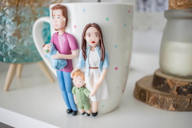 Cană Familie | Personalizată handmade | Lut polimeric
