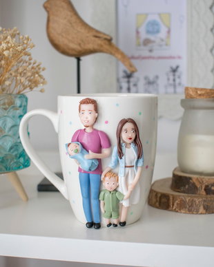 Cană Familie | Personalizată handmade | Lut polimeric