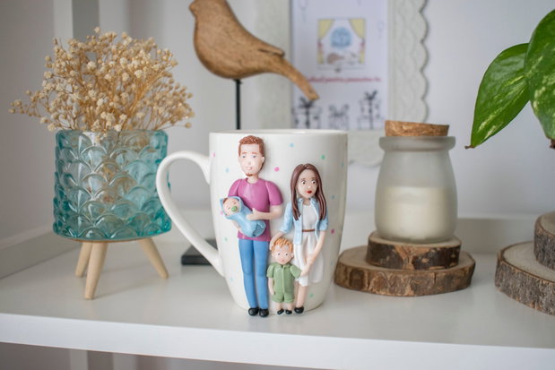 Cană Familie | Personalizată handmade | Lut polimeric