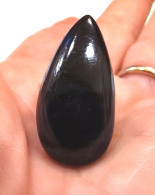 Inel Purpurit negru cu reflexii mov si Argint 925 - IN1140 - Inel negru, inel lacrima, inel pietre semipretioase, inel reglabil piatra mare, cadou sotie, cristaloterapie, cristale vindecatoare, cristale de colectie