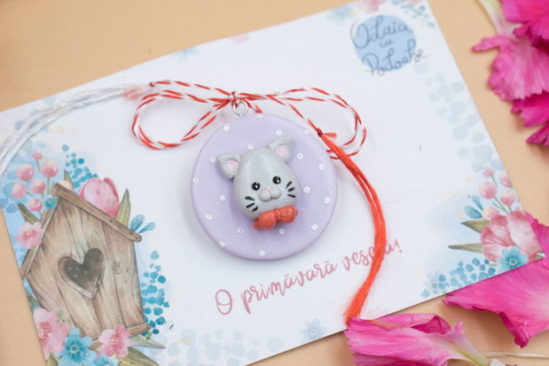 Mărțișor cu animăluț | Personalizat handmade | Lut polimeric
