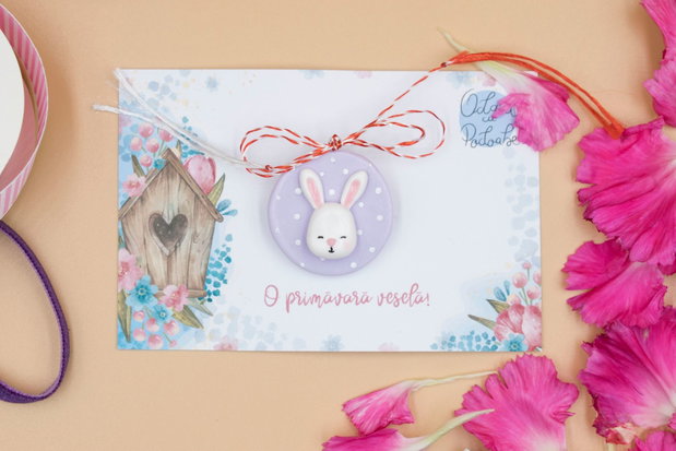 Mărțișor cu animăluț | Personalizat handmade | Lut polimeric
