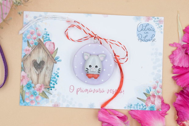 Mărțișor cu animăluț | Personalizat handmade | Lut polimeric