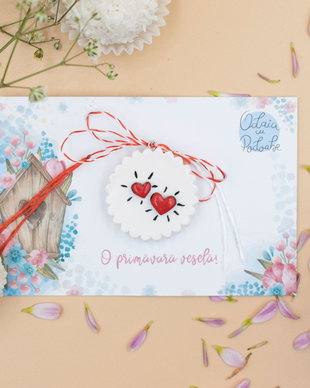 Martisor cu inimioare | Personalizat handmade | Lut polimeric