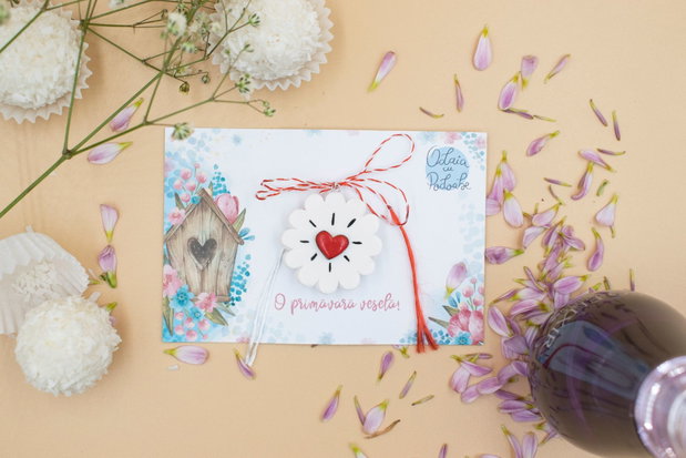 Martisor cu inimioare | Personalizat handmade | Lut polimeric