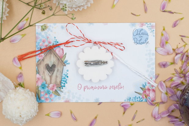 Martisor cu inimioare | Personalizat handmade | Lut polimeric