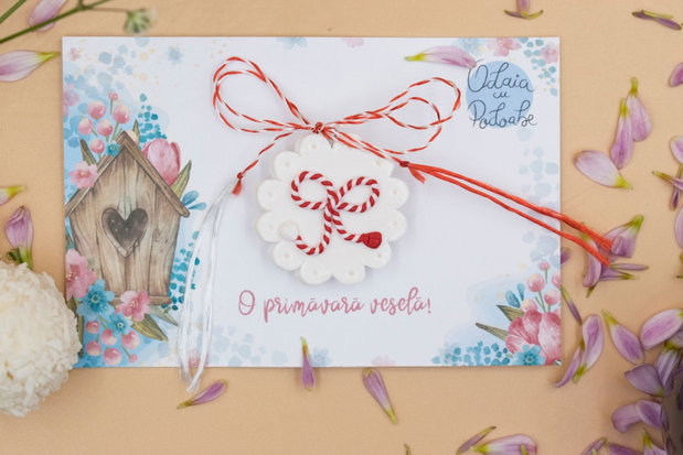 Mărțișor cu mărțișor | Personalizat handmade | Lut polimeric