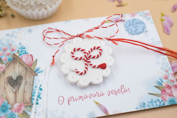 Mărțișor cu mărțișor | Personalizat handmade | Lut polimeric