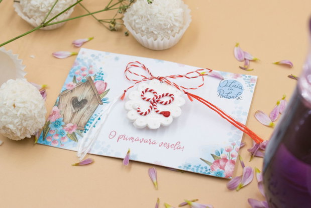 Mărțișor cu mărțișor | Personalizat handmade | Lut polimeric