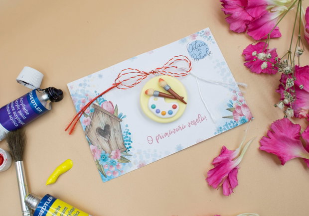 Martisor pictură | Personalizat handmade | Lut polimeric