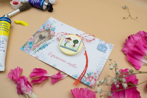 Martisor pictură | Personalizat handmade | Lut polimeric