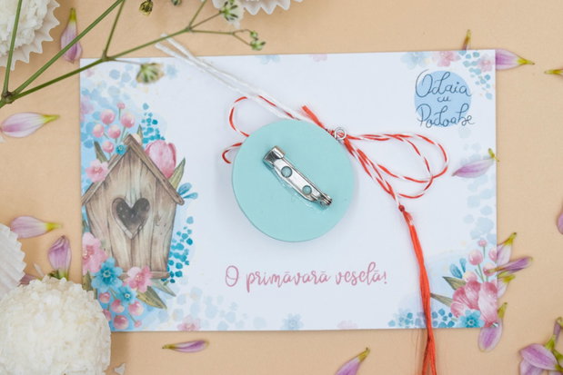 Mărțișor naive bird | Personalizat handmade | Lut polimeric