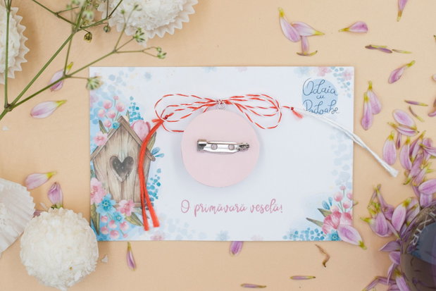 Mărțișor naive bird | Personalizat handmade | Lut polimeric