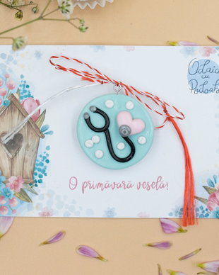 Mărțișor stetoscop | Personalizat handmade | Lut polimeric